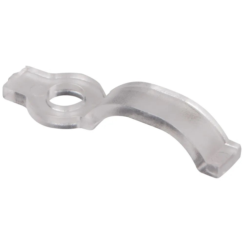 Top Bend Loop Mounting Clip, Clear Plastic