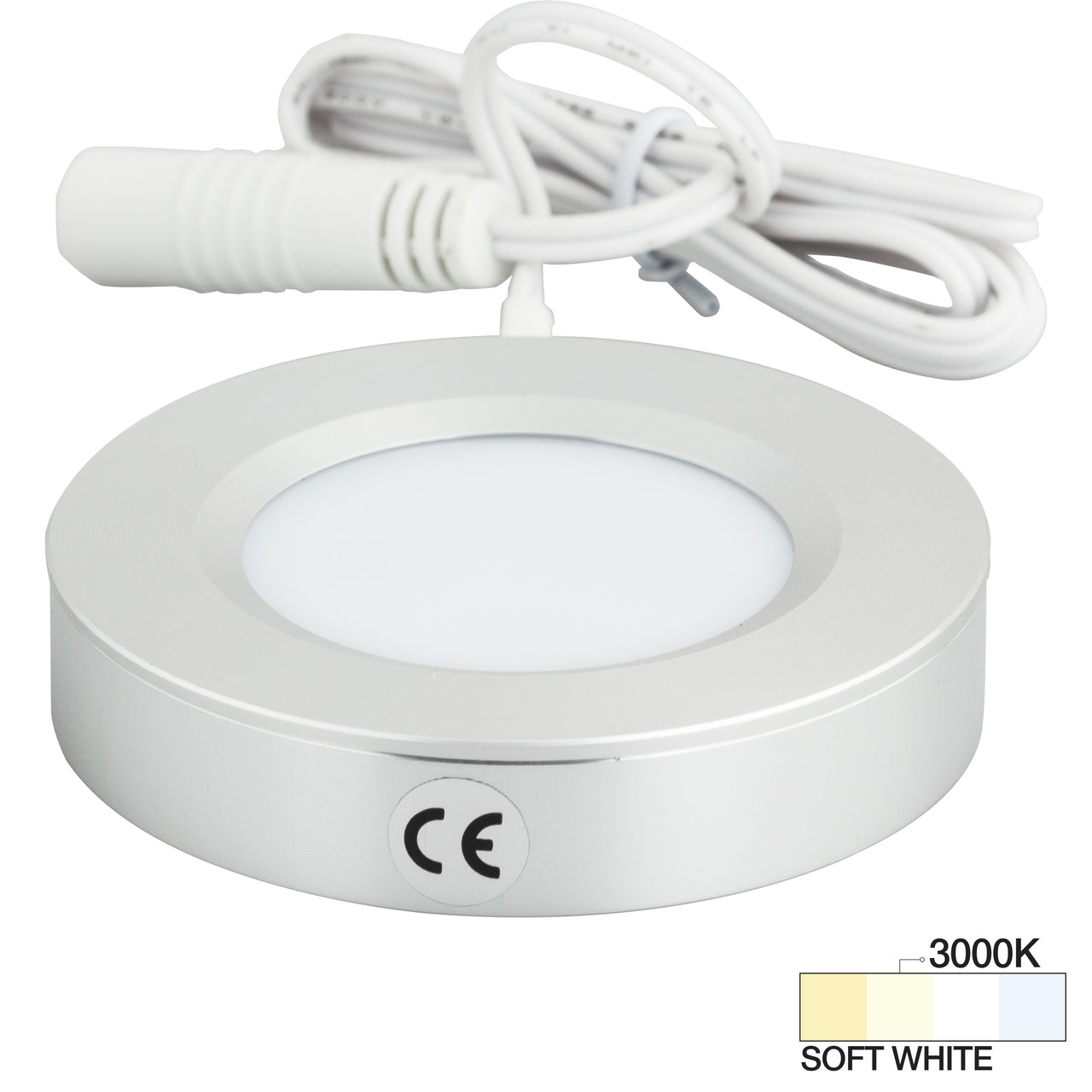 Nadair LED Puck Lights 3-Pack – 120V Direct Wire, 3000K Warm White, 140 Lumens Each, Daisy Chain, Surface/Recessed Mount, ETL Listed