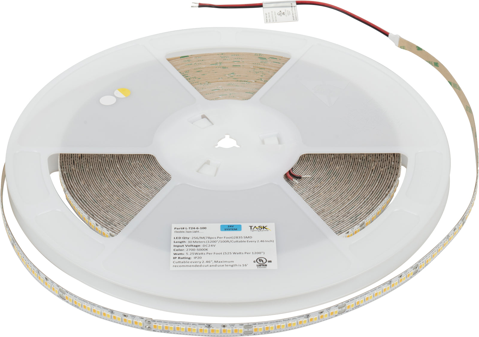 Tunable-White 24V Tape Light with TandemLED Technology - 600 Lumens/Ft